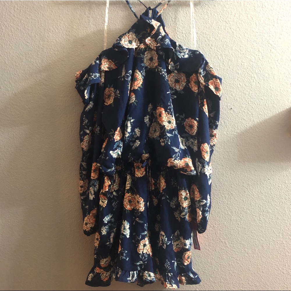 Floral shorts romper